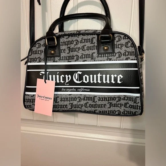 Juicy Couture Black Beige Fashionista Bowler, NWT - Picture 6 of 15
